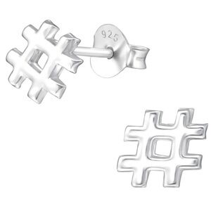 Hashtag Stud Earrings